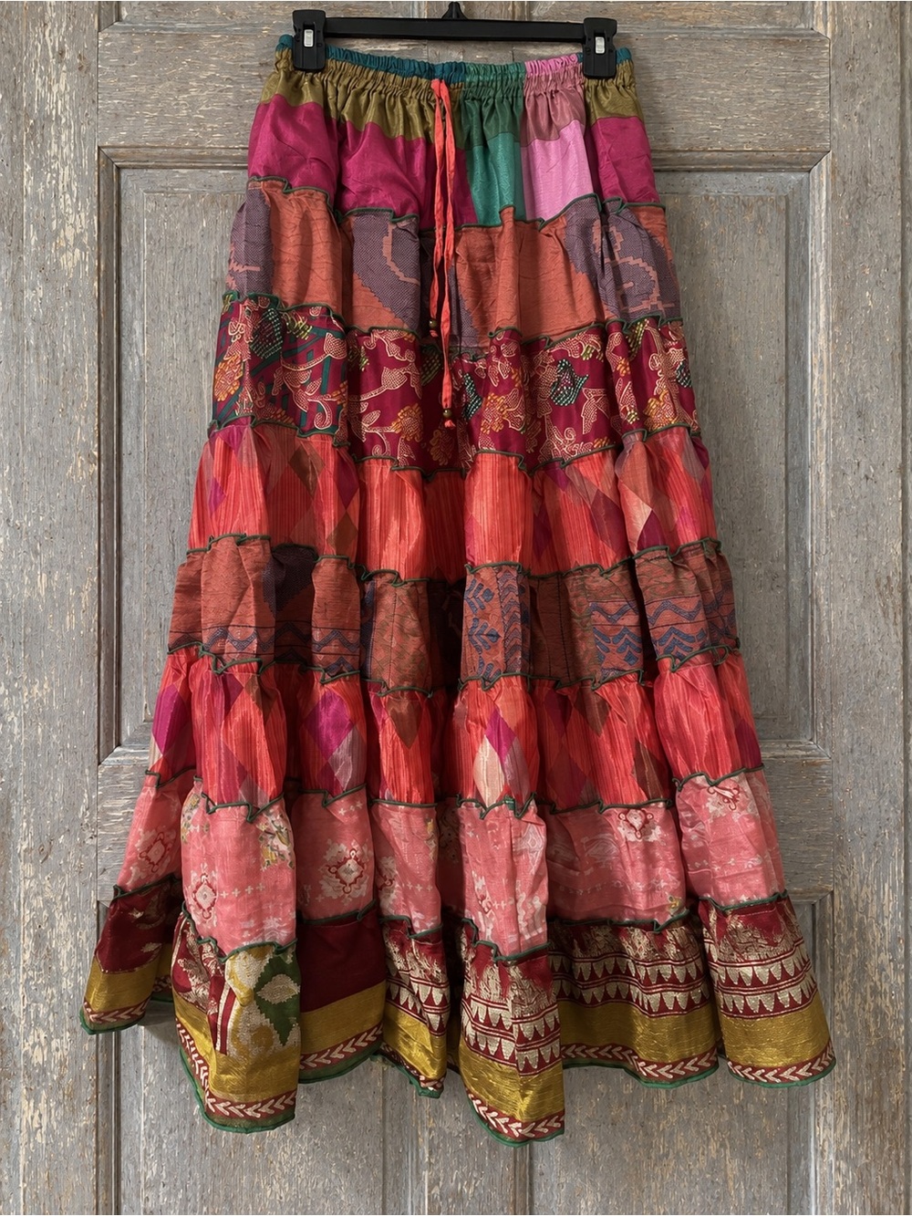 Bohemian Multicolor Tiered Maxi Skirt